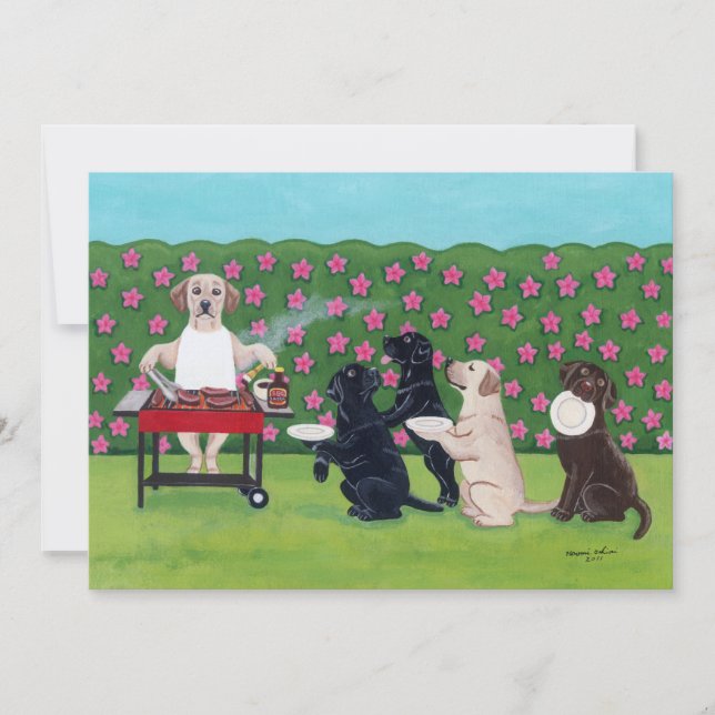 Invitation Laboratoires de partie de BBQ dans le jardin (Devant)