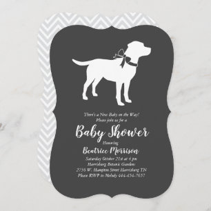 Invitation Labrador Baby shower Laboratoire neutre pour les f