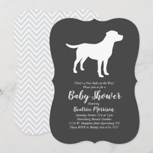Invitation Labrador Baby shower Laboratoire neutre pour les f