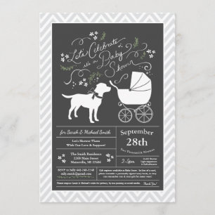 Invitation Labrador Baby shower Laboratoire neutre pour les f