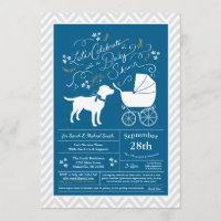 Labrador Chien Baby shower Blue Boy Lab
