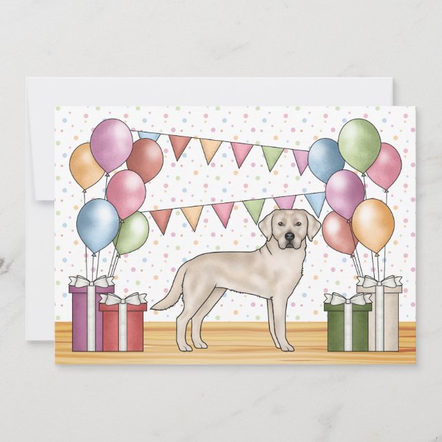 Invitation Labrador Retriever crème Lab Dog Anniversaire Colo (Devant)
