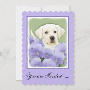 Invitation Labrador Retriever Puppy Painting Original Chien A