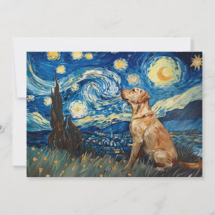 Invitation Labrador Retriever Yellow Lab Chien Starry Night