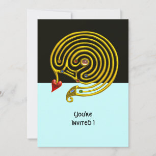 Invitation LABYRINTHE HYPER , noir et bleu
