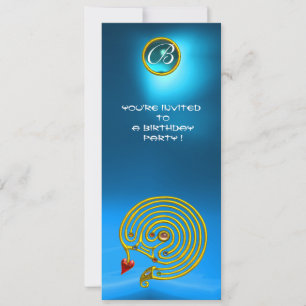 Invitation LABYRINTHE HYPER , Saphir bleu jaune vif