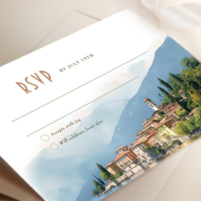 Invitation Lac de Côme Italie RSVP Mariage Insérer une destin (Créateur téléchargé)