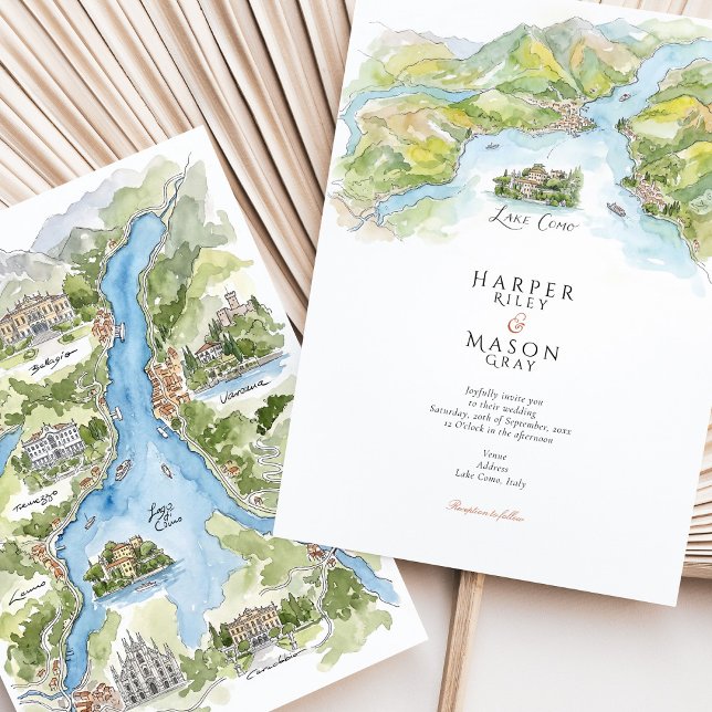 Invitation Lac de Côme | Lago di Como Mariage (Créateur téléchargé)