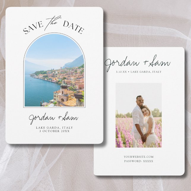 Invitation Lac de Garde Italie Mariage Enregistrer la date (Lake Garda Wedding Save the Date)