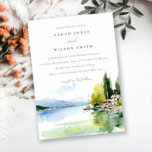 Lac de Genève Suisse paysage aquarelle mariage