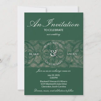 Invitation Lac Émeraude Muscadine Batik Automnal Personnalisé