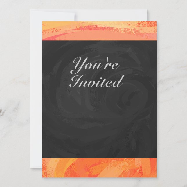 Invitation Lac Fire Orange et Monogramme noir (Devant)