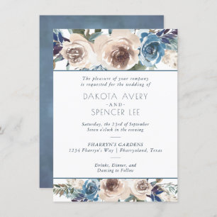Invitation Lac Floral Dusty Dandelion Garland Mariage