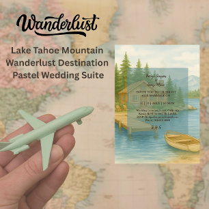 Invitation Lac Tahoe Rustic Mountain Destination Mariage
