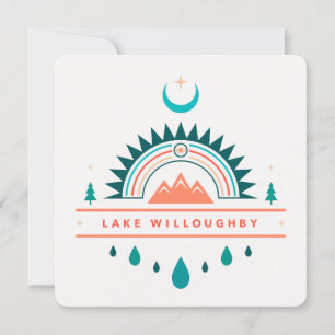 Invitation LAC WILLOUGHBY boho arc-en-ciel lune