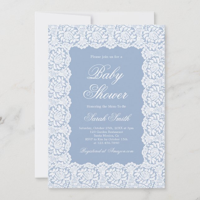 Invitation Lace Baby Shower (Devant)