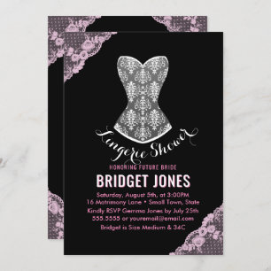 Invitation Lace Corset Lingerie Douche Bridal
