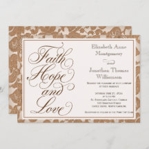 Lace d'automne Script Faith Hope & Love Mariage