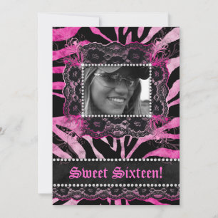 Invitation Lace Diamonds Sweet 16 Anniversaire Fille Dégradé 