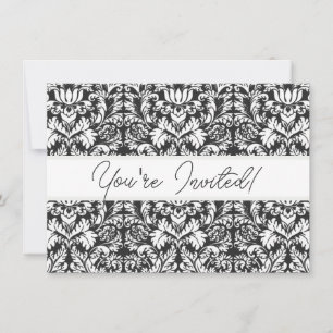 Invitation Lace noir blanc Damas Brocade
