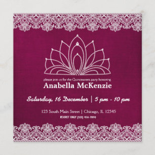 Invitation Lace Quinceanera (Maroon)