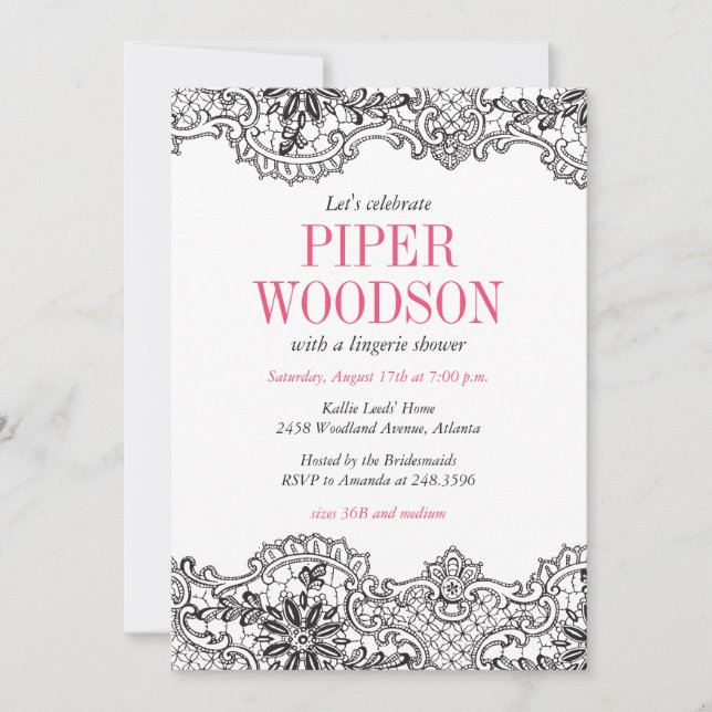 Invitation Lacey Lingerie Douche (Devant)
