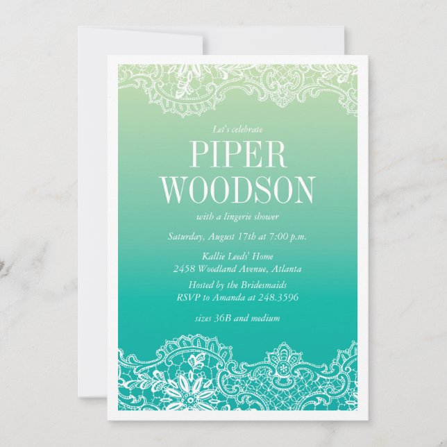 Invitation Lacey Lingerie Douche (Devant)