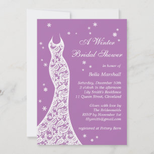 Invitation Lacy Purple Winter Bridal