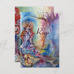 Invitation LADY OF LAKE, bleu vif rose rsvp