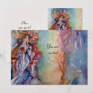 Invitation LADY OF LAKE rose violet blanc champagne