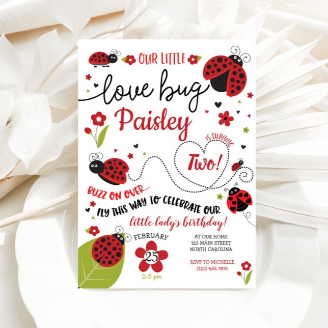 Invitation Ladybug Birthday Invitation, Lady Love Bug Invitat (Créateur téléchargé)