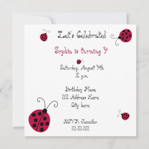 Invitation Ladybugs et fleurs