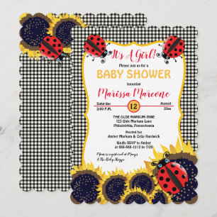 Invitation Ladybugs et Tournesols C'est un Baby shower de fil