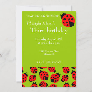 Invitation Ladybugs mignons