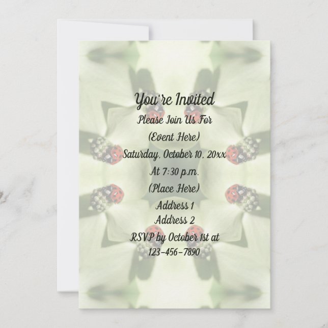Invitation Ladybugs Nature Art Party (Devant)