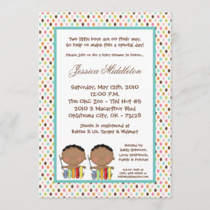 Invitation l'Afro-américain 5x7 JUMELLE l'invitation de baby