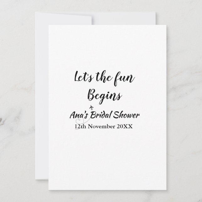 Invitation laisse l'aventure commencer nuptiale douche ajoute (Devant)