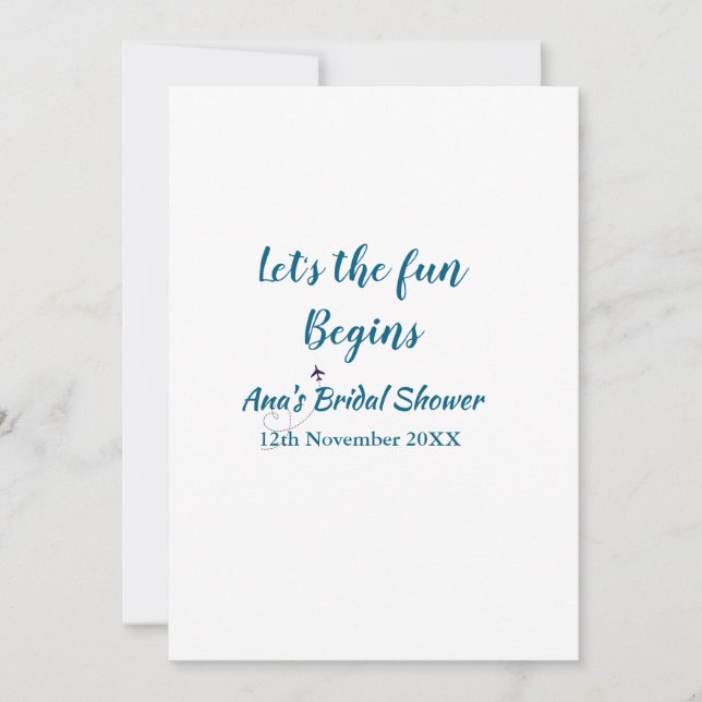Invitation laisse l'aventure commencer nuptiale douche ajoute (Devant)