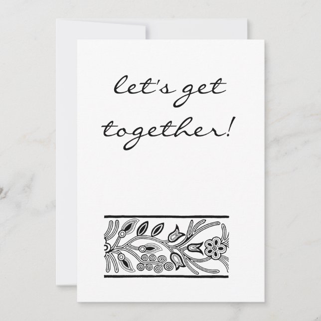 Invitation laisse l'invitation noir et blanc de réunion (Devant)