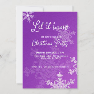 Invitation Laisse neiger les flocons de neige violet fête de