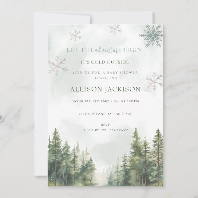 Invitation Laisser l'aventure commencer Baby shower de garçon (Devant)