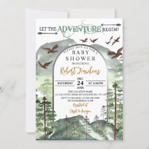 Invitation Laisser l'aventure commencer Baby shower Invitatio