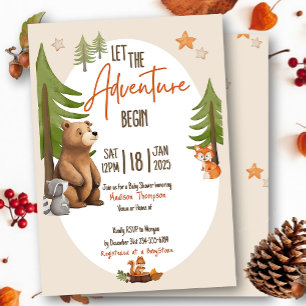 Invitation Laisser l'aventure commencer Baby shower Invitatio
