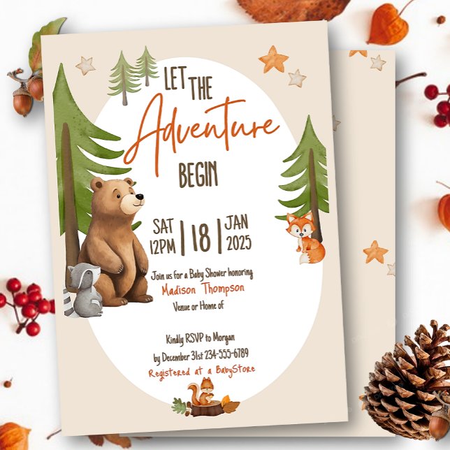 Invitation Laisser l'aventure commencer Baby shower Invitatio (Créateur téléchargé)