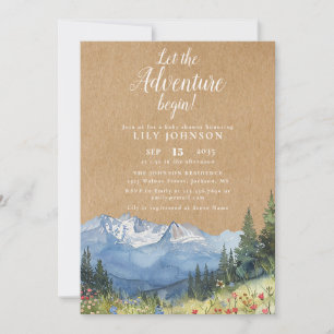 Invitation Laisser l'aventure commencer Baby shower Photo QR