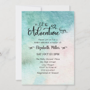 Invitation Laisser L'Aventure Commencer Le Baby shower Aquare