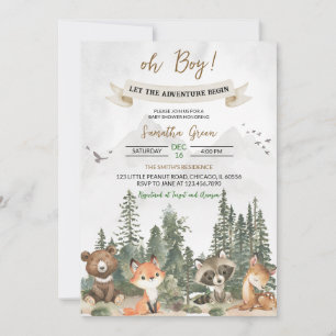 Invitation Laisser l'aventure commencer le Baby shower des bo