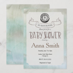Invitation Laisser l'aventure commencer l'invitation Baby sho