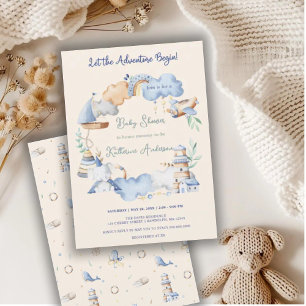 Invitation Laisser l'aventure commencer petit bébé Baby showe