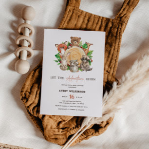 Invitation Laisser l'aventure commencer Woodland Boy Baby sho